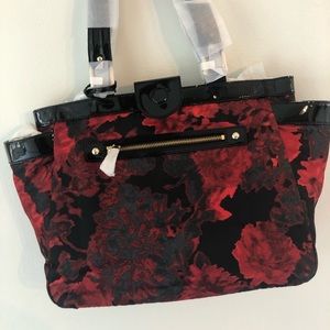 NWT Talbots Red and Black Tote Bag